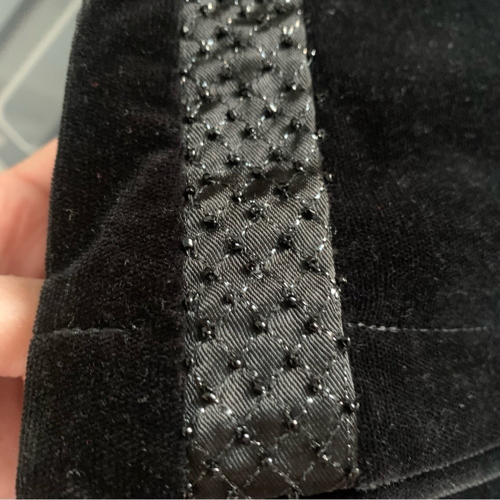 Theory Tara Be velvet beaded embellished black y2k flare pants size 10 - Picture 11 of 13